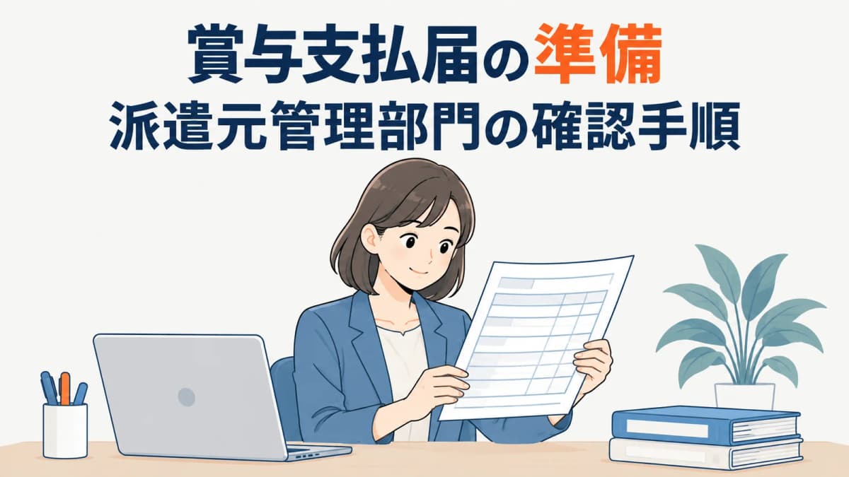 派遣元の賞与支払届とは?支給情報をそろえる確認手順