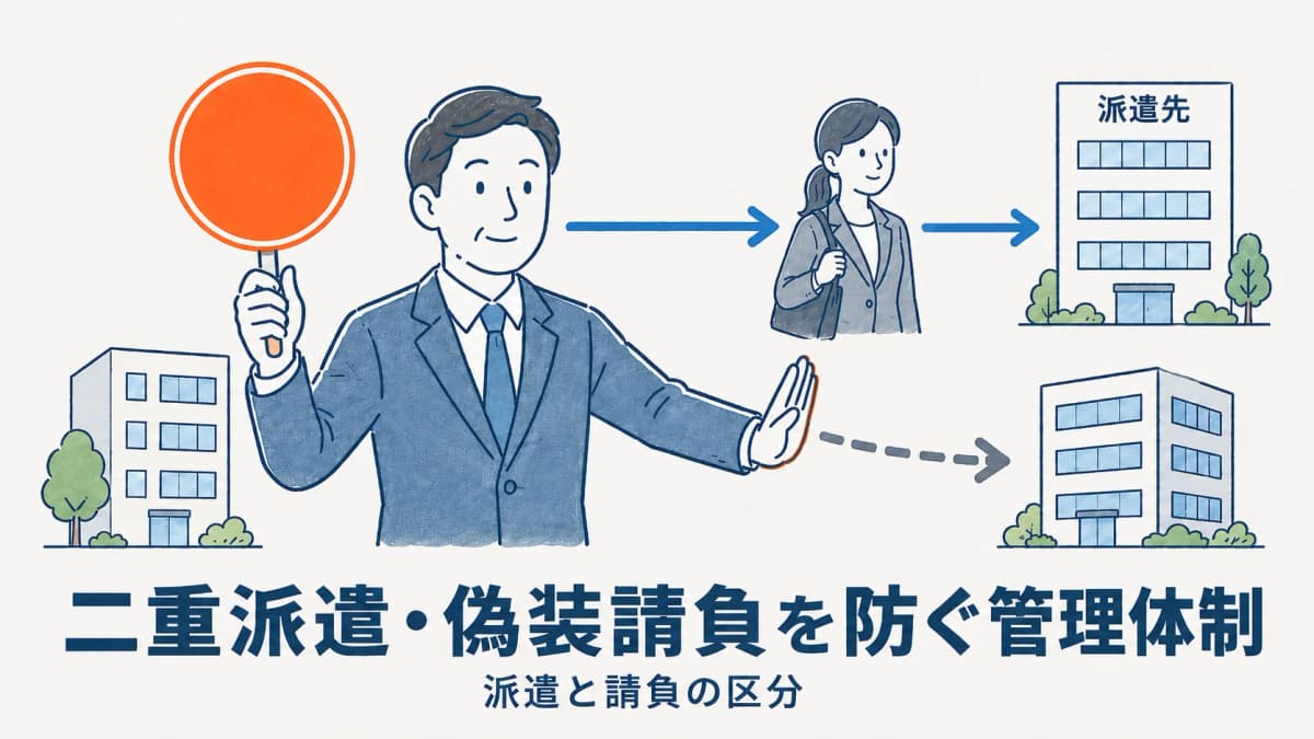二重派遣・偽装請負を防ぐ管理体制の作り方|派遣と請負の区分【2026年版】
