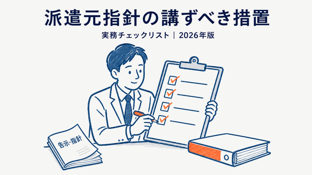 派遣元事業主が講ずべき措置に関する指針とは|実務チェックリスト【2026年版】