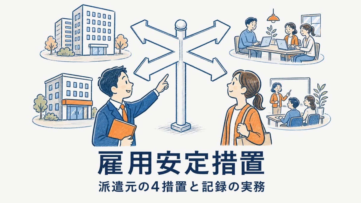 派遣の雇用安定措置とは?4措置の義務・努力義務と希望聴取・記録の実務【2026年版】