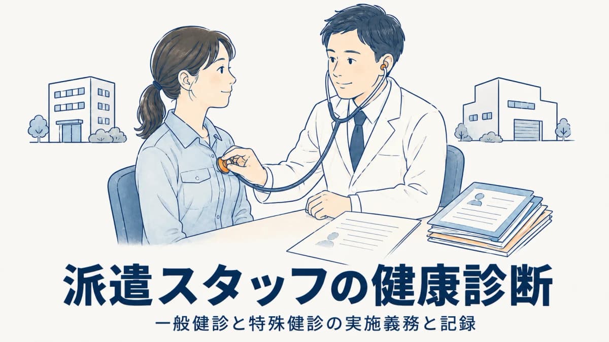 派遣スタッフの健康診断(一般健診・特殊健診)の実施義務と記録【2026年版】