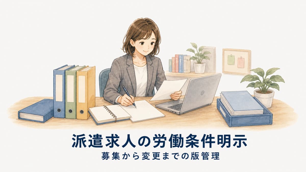 派遣求人の労働条件明示|募集から変更までの版管理【2026年版】