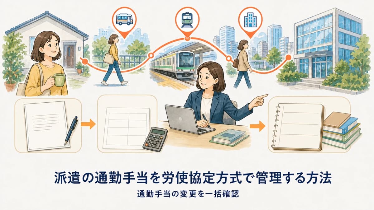 派遣の通勤手当を労使協定方式で管理する方法【2026年版】