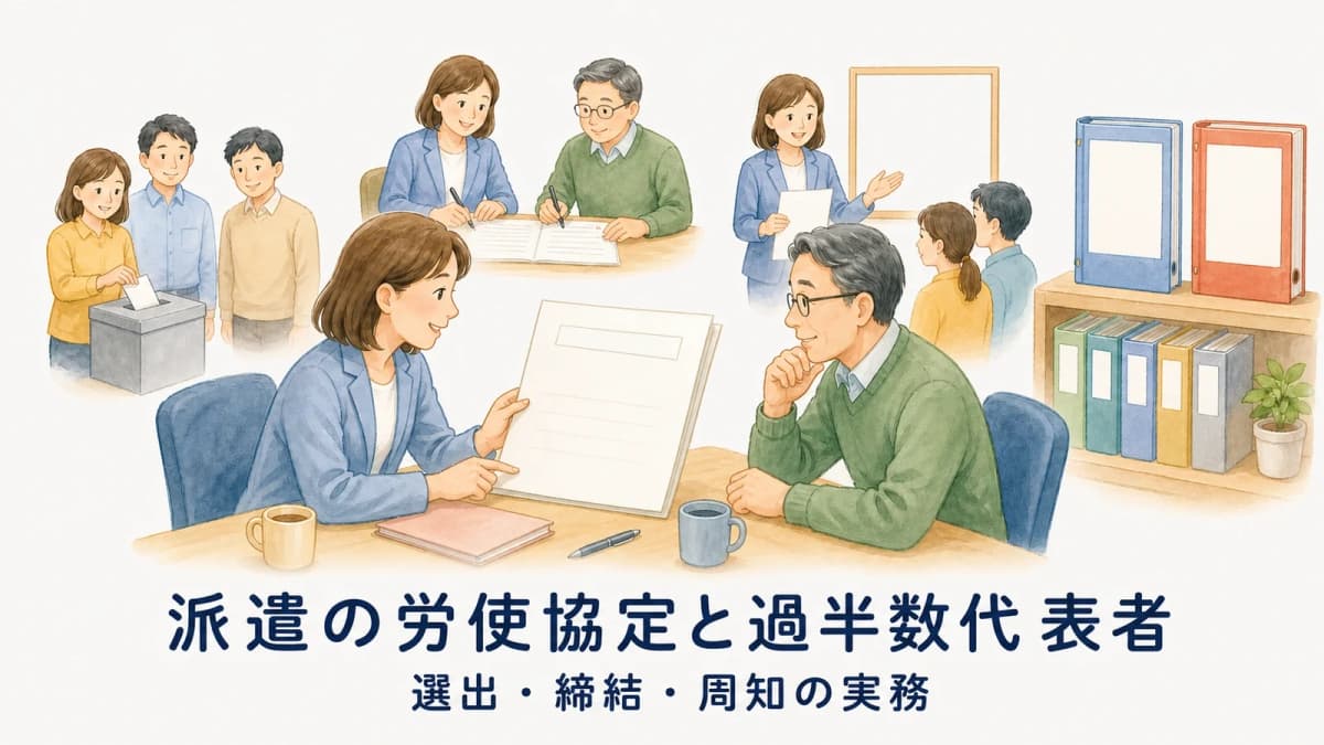 派遣の労使協定と過半数代表者|選出・締結・周知の実務【2026年版】