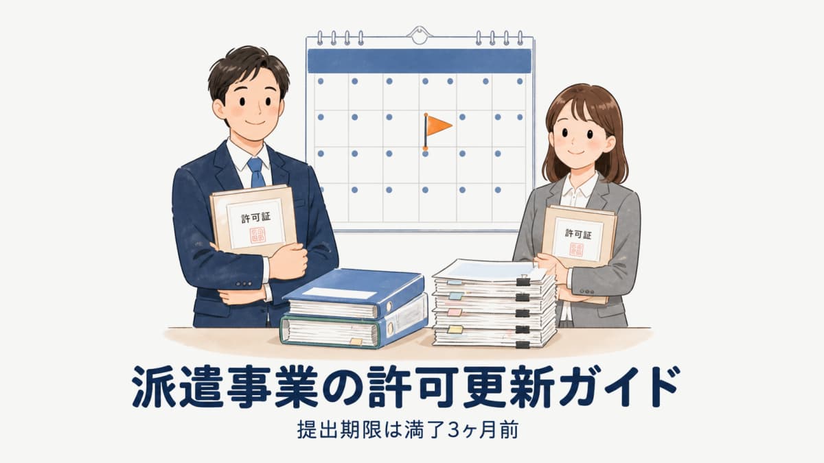 労働者派遣事業の許可更新完全ガイド|派遣元の期限逆算・必要書類・資産要件割れ対応【2026年版】