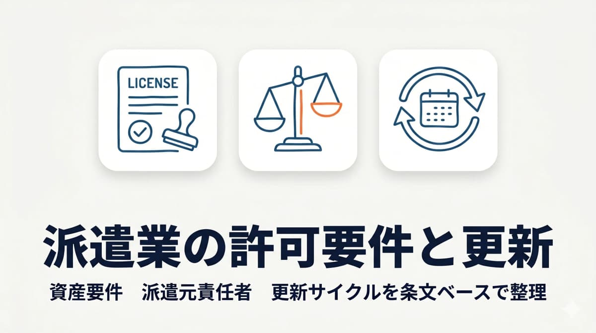 労働者派遣事業の許可要件と更新手続き|資産要件・派遣元責任者【2026年版】