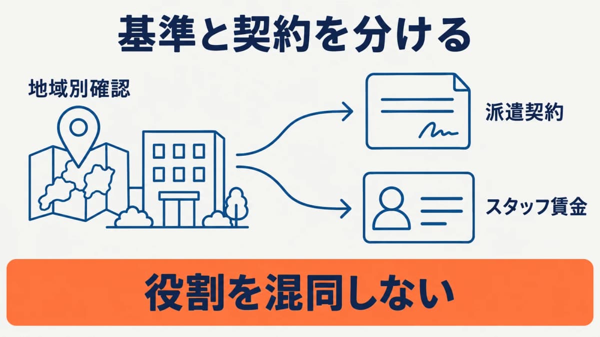 確認する基準と契約処理を分ける図
