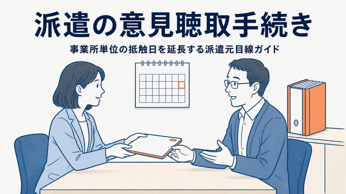 派遣の事業所単位・抵触日の意見聴取手続き|通知・記録・異議対応を派遣元目線で解説【2026年版】