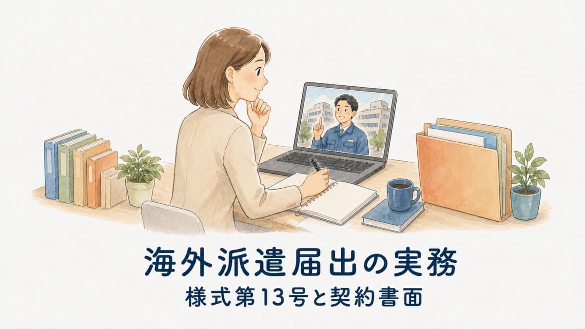 海外派遣届出の実務|様式第13号と契約書面【2026年版】