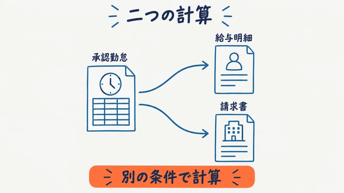 給与レーンと請求レーンを分ける早見図