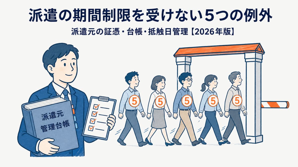 派遣の期間制限を受けない5つの例外|無期雇用・60歳以上・産休代替の実務【2026年版】