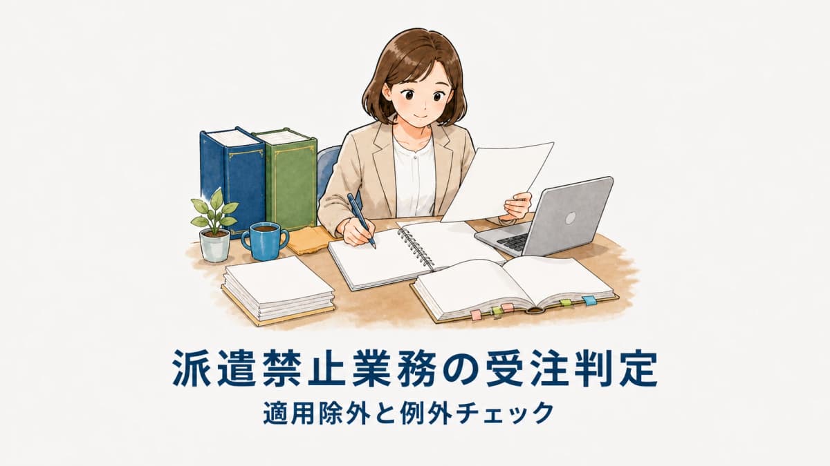 派遣禁止業務の受注判定|適用除外と例外チェック【2026年版】