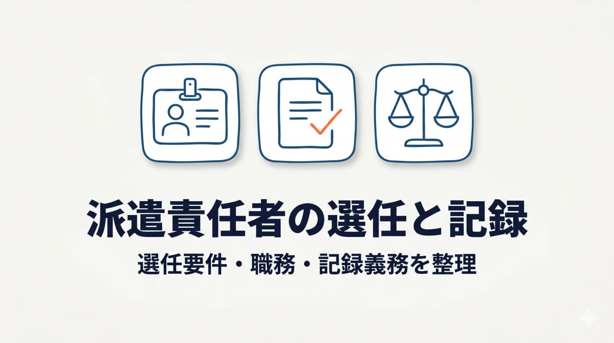 派遣元責任者・派遣先責任者の選任と記録義務【2026年版】