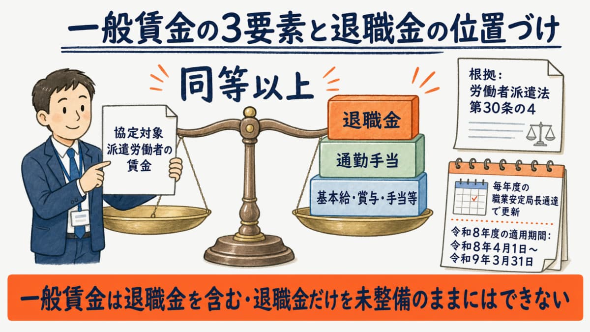 一般賃金の3要素と退職金の位置づけ