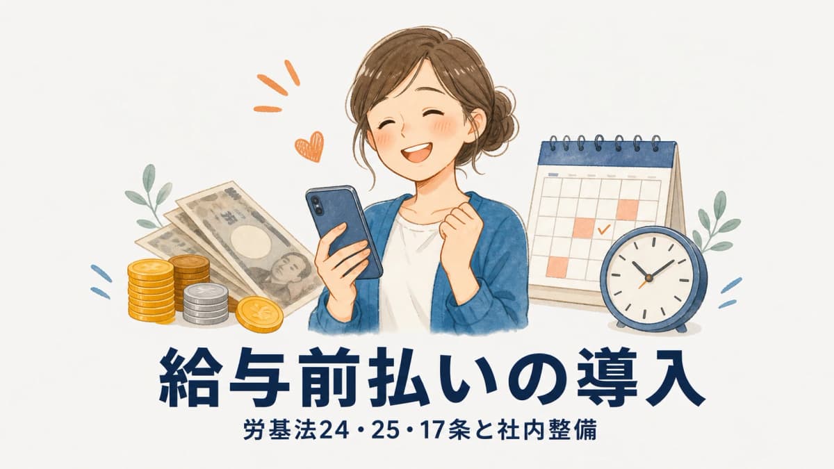 派遣会社の給与前払い導入ガイド|労基法24・25・17条と社内整備【2026年版】