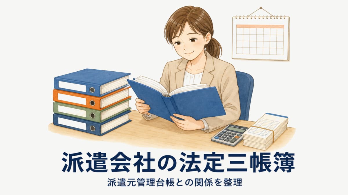 派遣会社の法定三帳簿(労働者名簿・賃金台帳・出勤簿)と派遣元管理台帳の関係【2026年版】