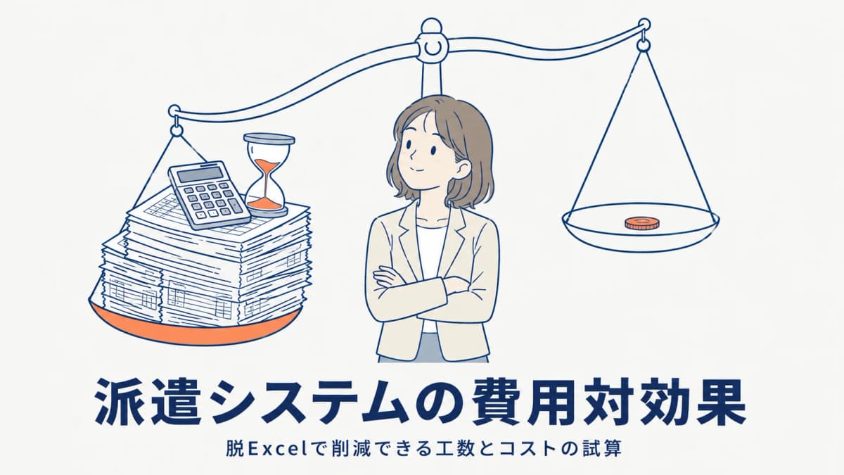 派遣管理システム導入の費用対効果|脱Excelで削減できる工数とコストの試算【2026年版】
